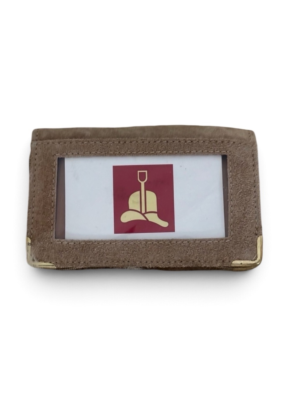 NWT Tan Suede Leather Card Holder